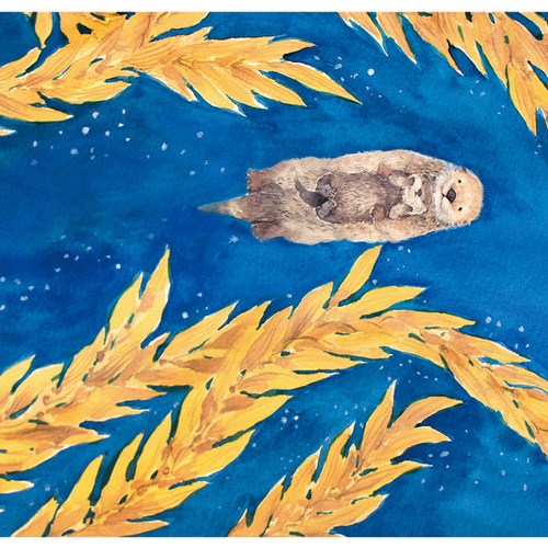 動物とその起源ラッコイラストポストカード ポストカード Po Do Art