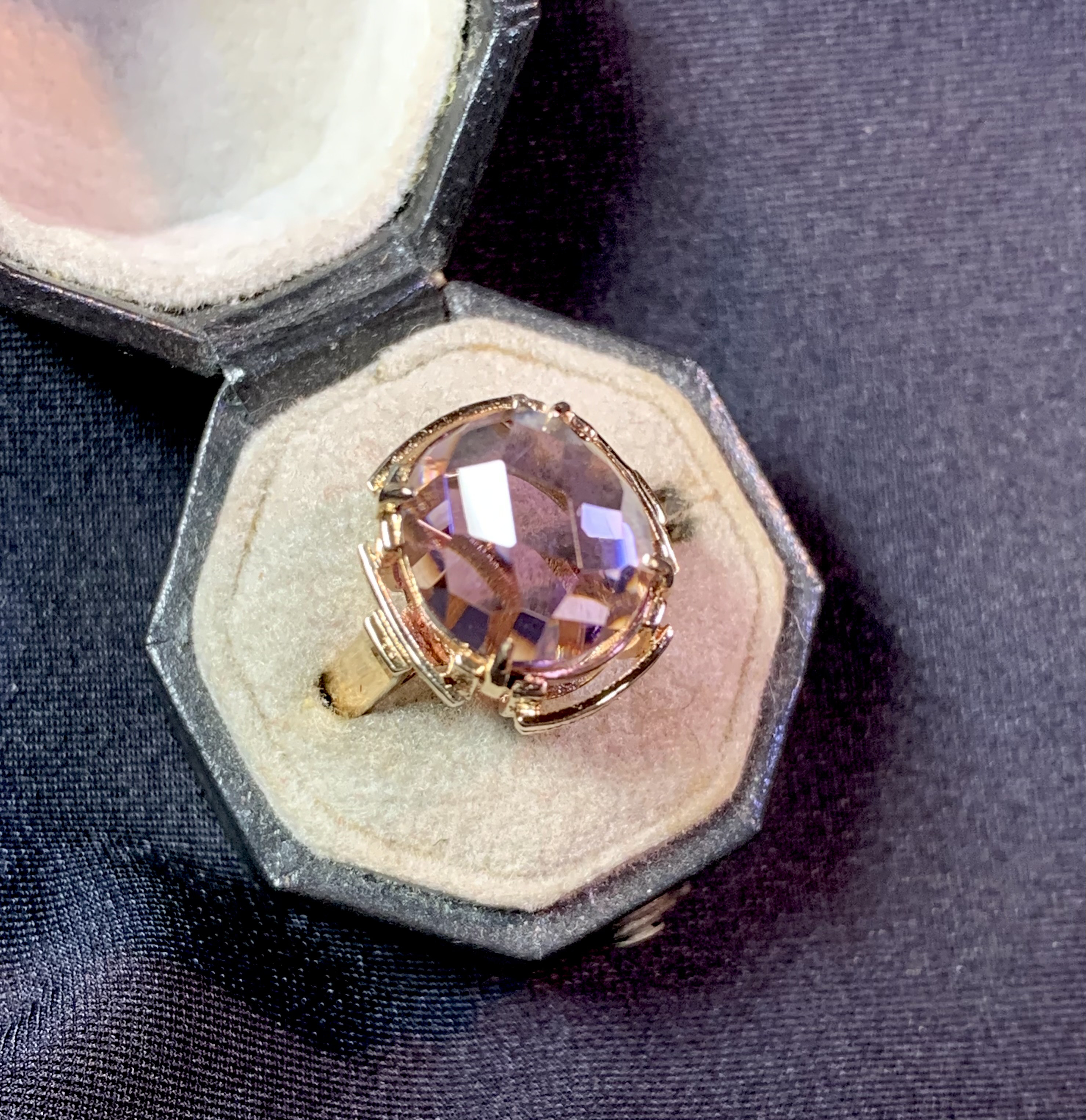 リメイク　K18YGアンティーク風アメジストリング