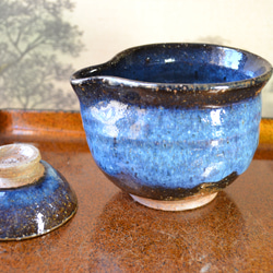 再入荷！】お洒落な片口酒器セット(コスモブルー) ＊酒器・お猪口1個