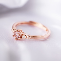 ピンクトルマリン指輪、リング：ピンク、桜色：透明感、大人かわいい：シルバー、ピンクゴールド：Creema限定【送料無料】 4枚目の画像