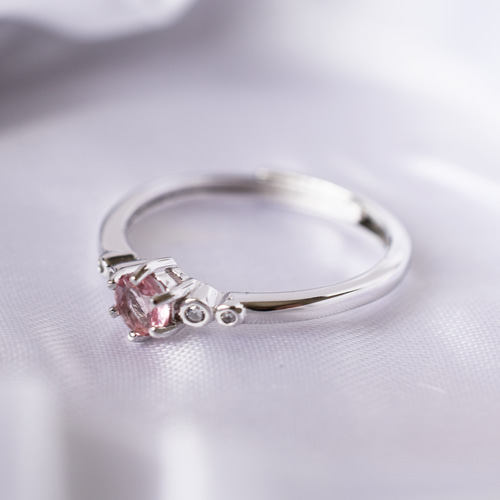ち*ん様 ピンクトルマリン　シンプルリング ピンクトルマリン指輪 | iichi 日々の暮らしを心地よくする