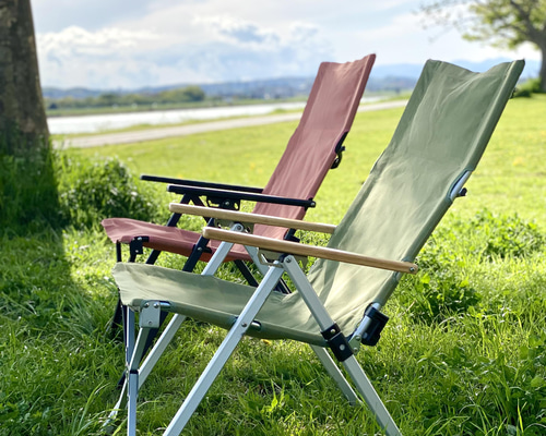 ヒッコリーストライプデニム＋防水帆布リクライニングチェアシート（受注オーダー） ヒッコリーストライプデニム＋防水帆布リクライニングチェア