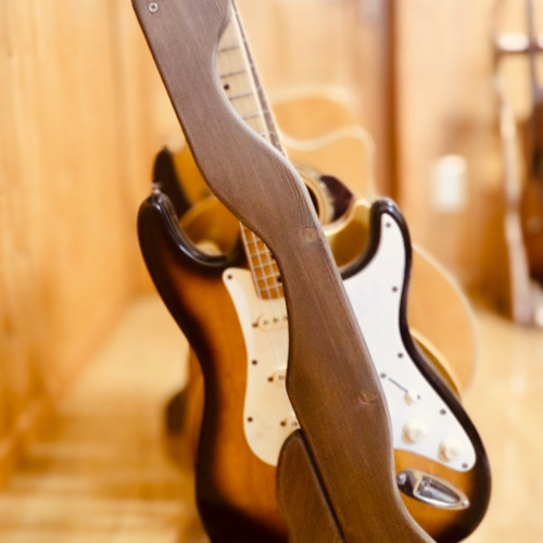 24時間以内に発送】手作り木工 木製ギタースタンド （チーク） 5本  