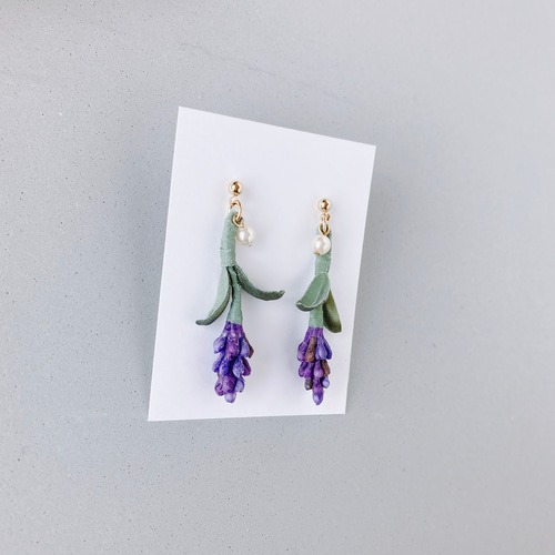 富良野ラベンダーのピアス》 HT 014 揺れる癒しの可愛いピアス ピアス