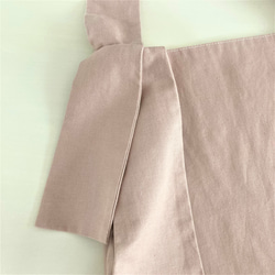 棉麻側邊緞帶時尚副包煙粉色 第5張的照片