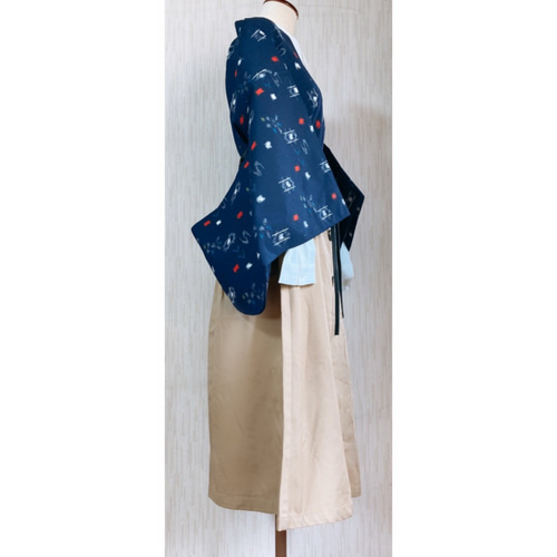 展示品　◇和洋 きものコーデ◇  セット売り　紫×ベージュ　ベルト付き ◇和洋 きものコーデ◇ セット売り 紫×ベージュ ベルト付き