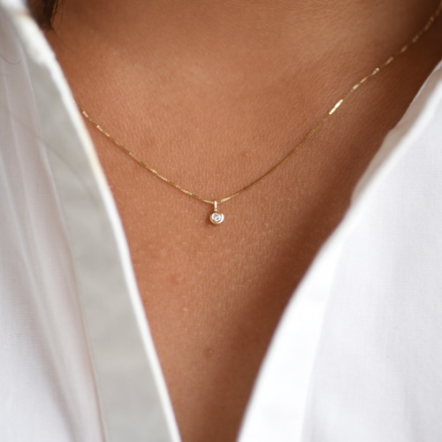 14金小さなダイヤモンドネックレス ネックレス・ペンダント Sayo 14金小さなダイヤモンドネックレス ネックレス・ペンダント Sayo