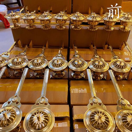 法器 真言宗 太子型柄香炉 密教法具 真鍮製 30cm その他アート 法器 真言宗 太子型柄香炉 密教法具 真鍮製 30cm その他アート