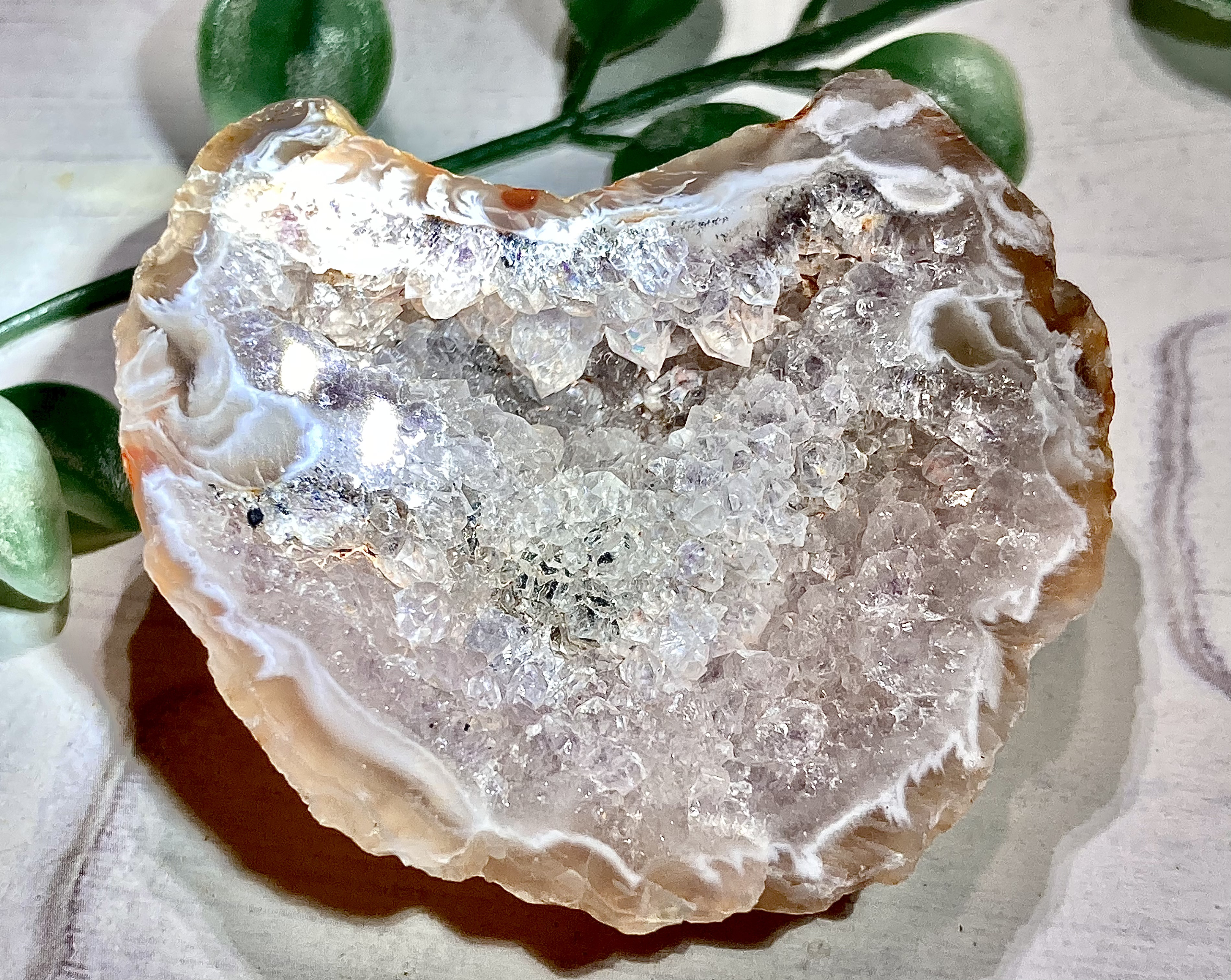 レインボー˚✧₊⁎レース瑪瑙　アメジスト　アゲート ジオード　晶洞