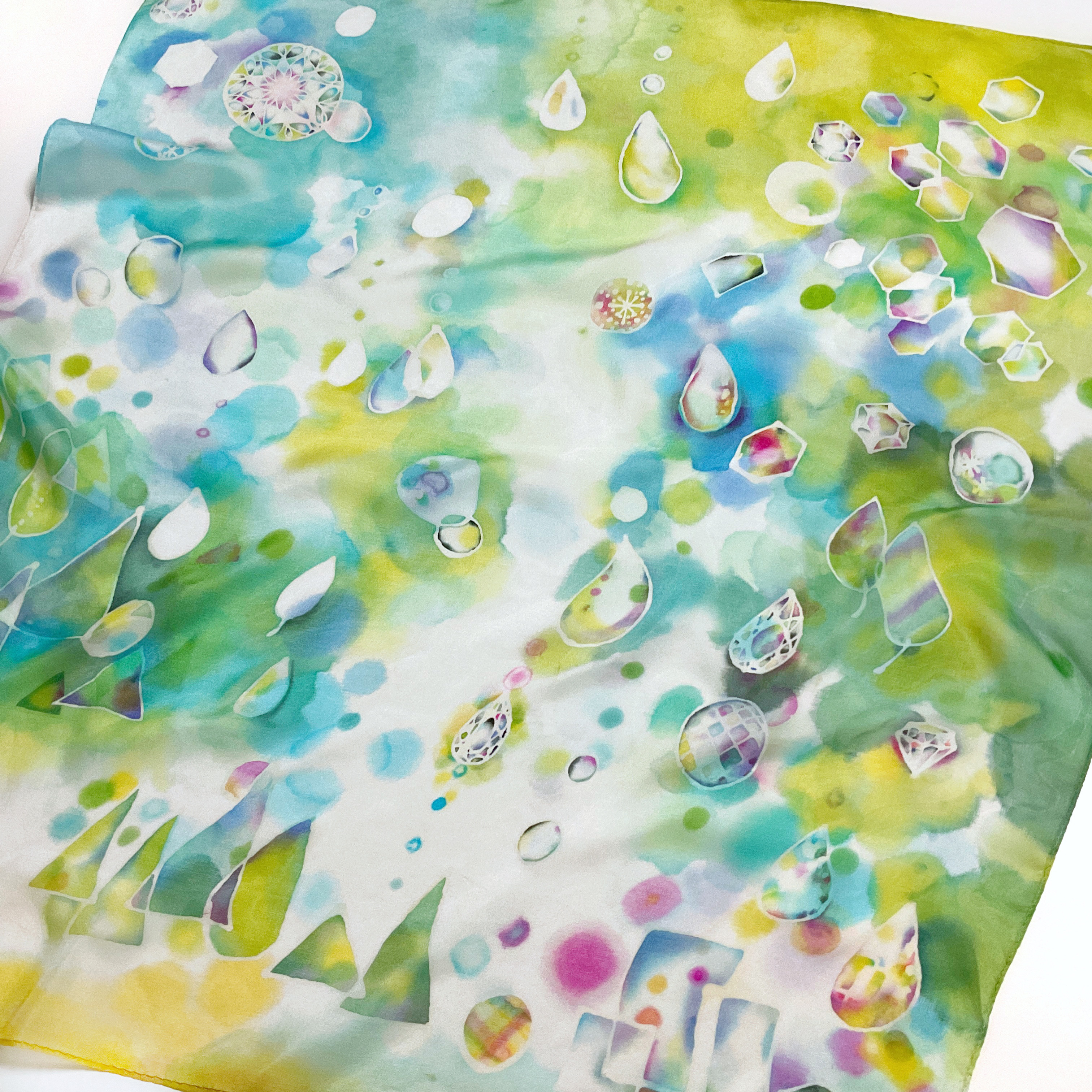 手染めシルクスカーフ✣レイニータウン