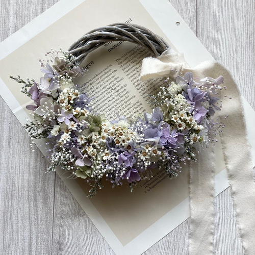 【母の日ギフト】送料無料｜アジサイリース 楽天市場】玄関 プリザーブドフラワー アジサイのリース