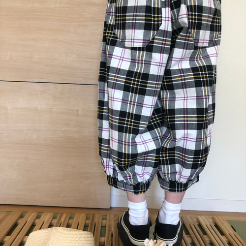 Y's モノトーンチェック柄 キュロットパンツ Y's モノトーンチェック柄 キュロットパンツ