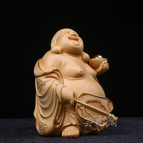 極上品 木彫仏像 切金 布袋様 七福神 細工精彫 置物 仏教工芸品 極上品 木彫仏像 切金 布袋様 七福神 細工精彫 置物 仏教工芸品