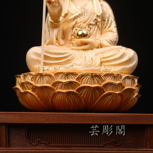 最高級 地蔵菩薩 切金 職人手作り 置物 木彫仏像 供養品 仏教工芸品