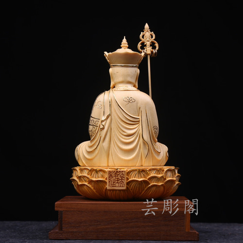 最高級 地蔵菩薩 切金 職人手作り 置物 木彫仏像 供養品 仏教工芸品