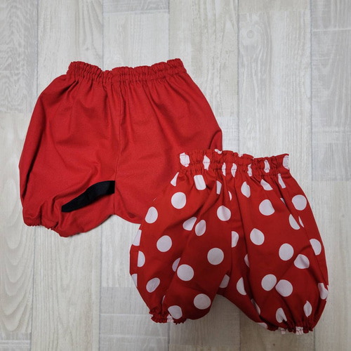 赤ドット　ワンピース♡赤色かぼちゃパンツ(しっぽ・リボン付き)♡ミニー SHEIN - ミニーちゃん ドット ワンピースの通販 by ♡'s shop