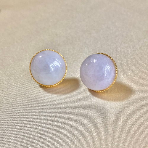 専用♥レアラベンダーレピドライトメロンカービングピアス ANGEL R/エンジェルアール】【17color】ビジュー/ ベア