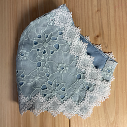 綿レース生地立体ハンドメイドマスク 4枚目の画像