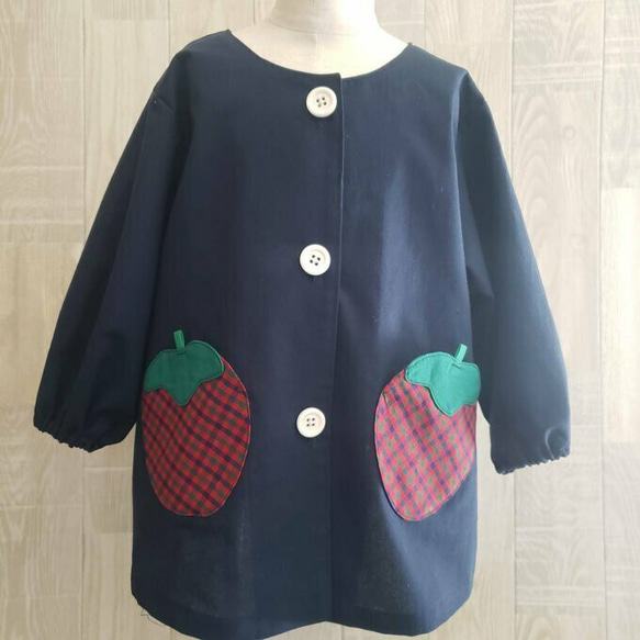 いちご様オーダー仕上がり確認用】ポケット付き お食事エプロン