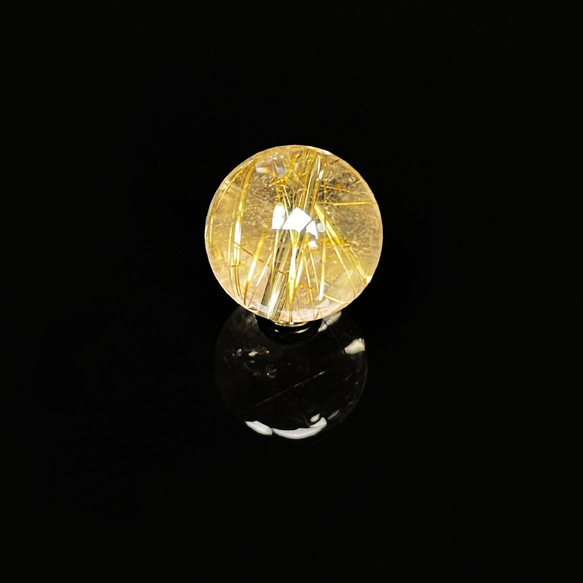 【透明感抜群の一粒】１５ミリ 一点物 1粒売り ゴールドルチル クォーツ 金針水晶 ＫＹＧ３５ お守り効果 天然石 18枚目の画像