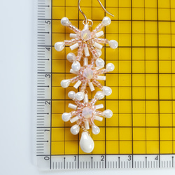 ピンクのビーズのイヤリングアクセサリー / 6.00 cm 5枚目の画像