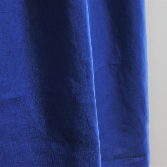 【受注製作】ヨーロッパリネンのギャザースカート☆ロイヤルブルー 5枚目の画像