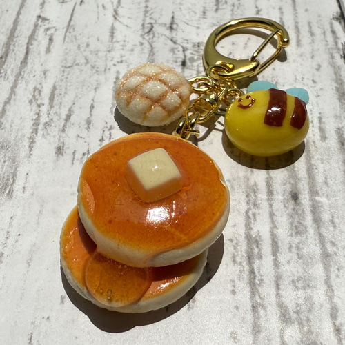 受注生産》はちみつパンケーキキーホルダー フェイクスイーツ その他