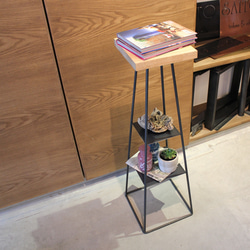 棚付きアルコール消毒スタンド『rubber shelf stand』　アイアン製　中棚付　観葉植物　カフェ風 8枚目の画像