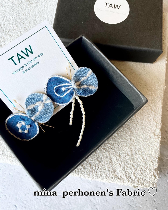 No.127 さくら ミナペルホネン風 レース ピアス イヤリング