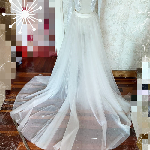 エレガント ロング ソフトチュール チュールスカート 花嫁/二次会  