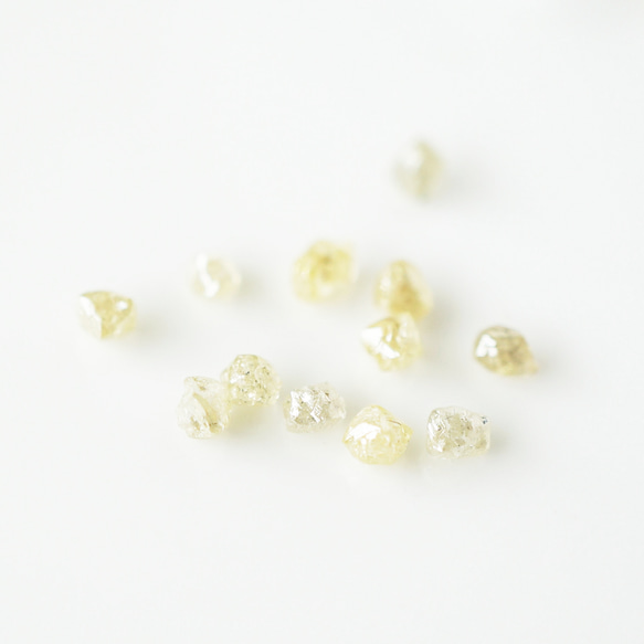 K14gf / K10 / K18　ダイヤモンド原石の金平糖リング - クリアホワイト - 2枚目の画像
