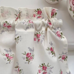 ローズピンク ミニバラの花束 カフェカーテン バランスカーテン 14枚目の画像