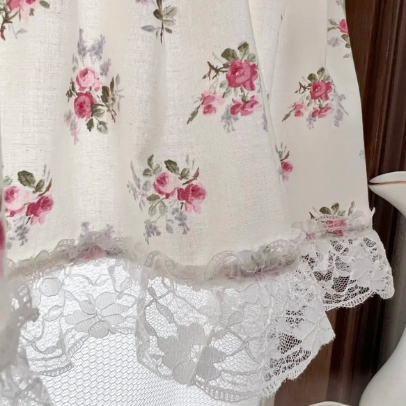 ローズピンク ミニバラの花束 カフェカーテン バランスカーテン 7枚目の画像