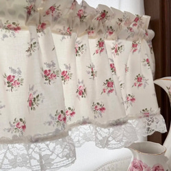 ローズピンク ミニバラの花束 カフェカーテン バランスカーテン 4枚目の画像