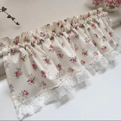 ローズピンク ミニバラの花束 カフェカーテン バランスカーテン 9枚目の画像