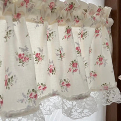 ローズピンク ミニバラの花束 カフェカーテン バランスカーテン 5枚目の画像