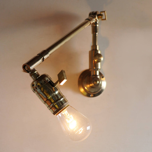 要電気工事】USAヴィンテージ真鍮製スウィングアーム自在金具付き