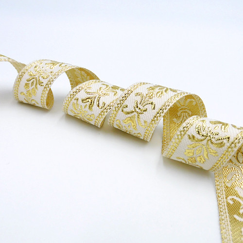アンティークバロック調 刺繍ジャガードリボン20mm×1m リボン・テープ