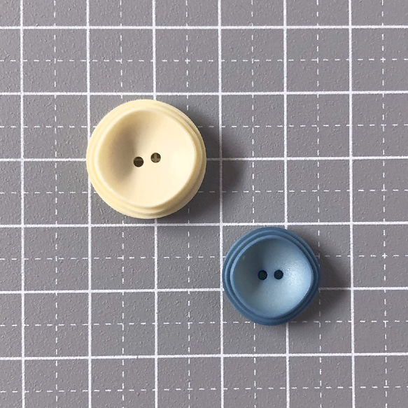 レトロ サークル ボタン オフホワイト ブルー ネイビー 18mm・15mm 11個セット ao-595 4枚目の画像