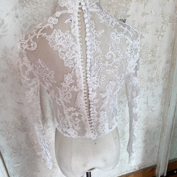 婚紗Bolero高領3D純色蕾絲刺繡新娘/婚紗/伴娘/婚禮/宴會 第3張的照片