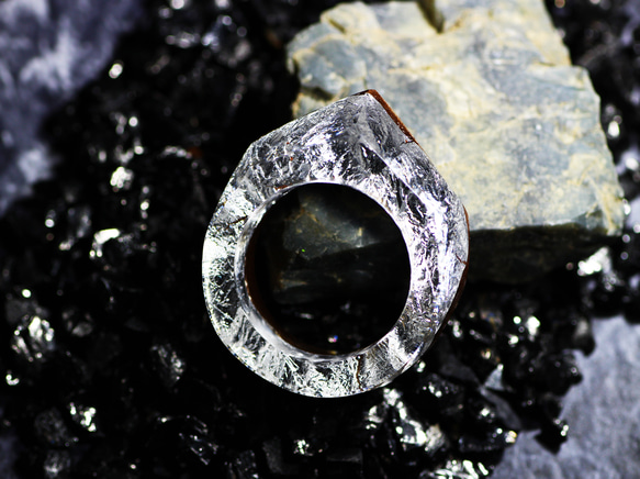 【送料無料】Wood Resin Ring/Silver ～ウッドレジンリング～ 1枚目の画像