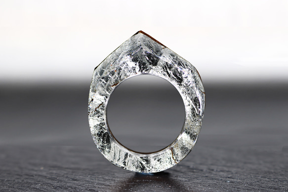 [免運費] 木質樹脂戒指/銀色 ~木質樹脂戒指~ 第2張的照片