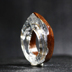 [免運費] 木質樹脂戒指/銀色 ~木質樹脂戒指~ 第4張的照片