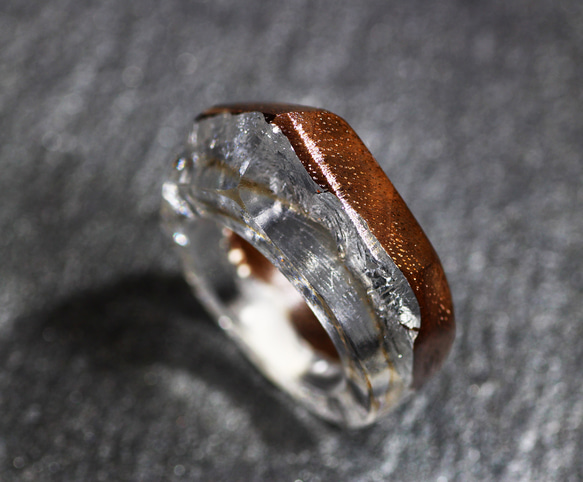 【送料無料】Wood Resin Ring/Silver ～ウッドレジンリング～ 6枚目の画像