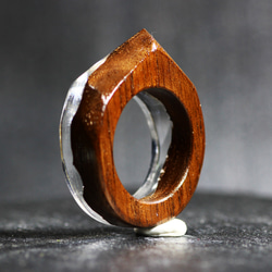 【送料無料】Wood Resin Ring/Silver ～ウッドレジンリング～ 5枚目の画像