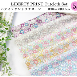 リバティ【カットクロス】「ちびちびミシェル2」5種セット　生地　はぎれ　布　綿　LIBERTY 2枚目の画像