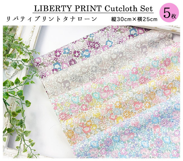 リバティ【カットクロス】「ちびちびミシェル2」5種セット　生地　はぎれ　布　綿　LIBERTY 2枚目の画像