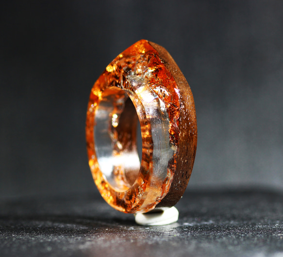 【送料無料】Wood Resin Ring/Copper ～ウッドレジンリング～ 4枚目の画像