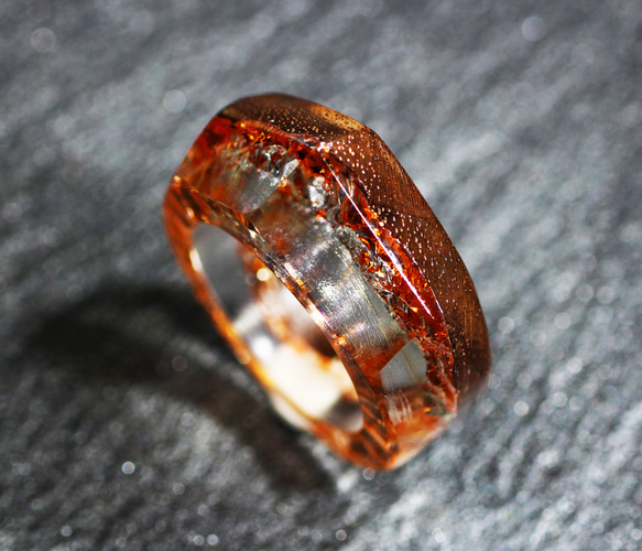 【送料無料】Wood Resin Ring/Copper ～ウッドレジンリング～ 6枚目の画像