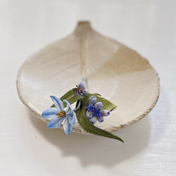 布花野草好きに嬉しい母子草とブルーのお花のブーケコサージュ。 5枚目の画像